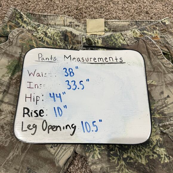 Vintage y2k Women's Green Camo Realtree Girl Baggy Wide Leg Cargo Pants Sz 34 - Picture 8 of 8